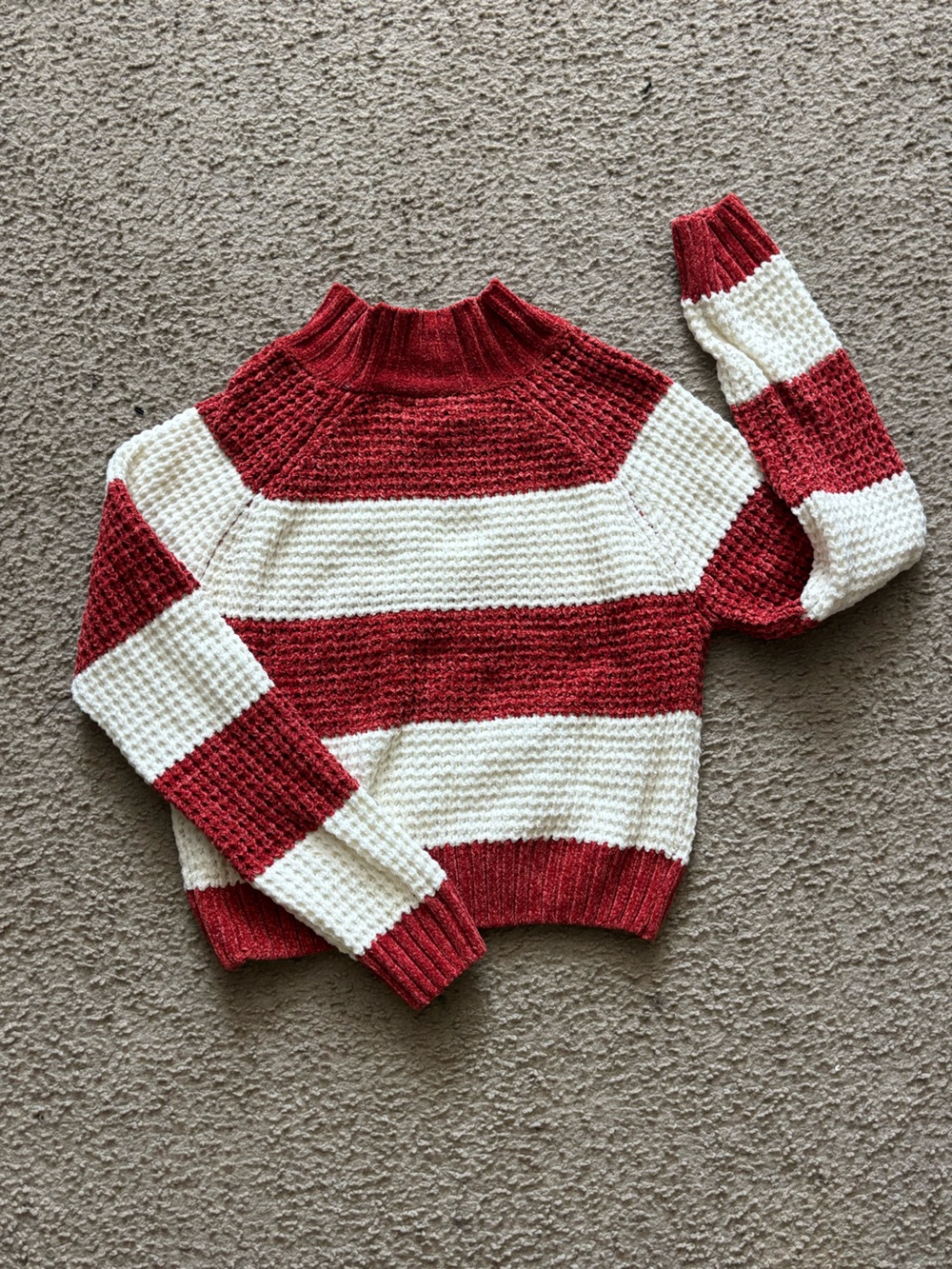 Striped Red & White Knit Sweater - Women - Picture 2 of 3